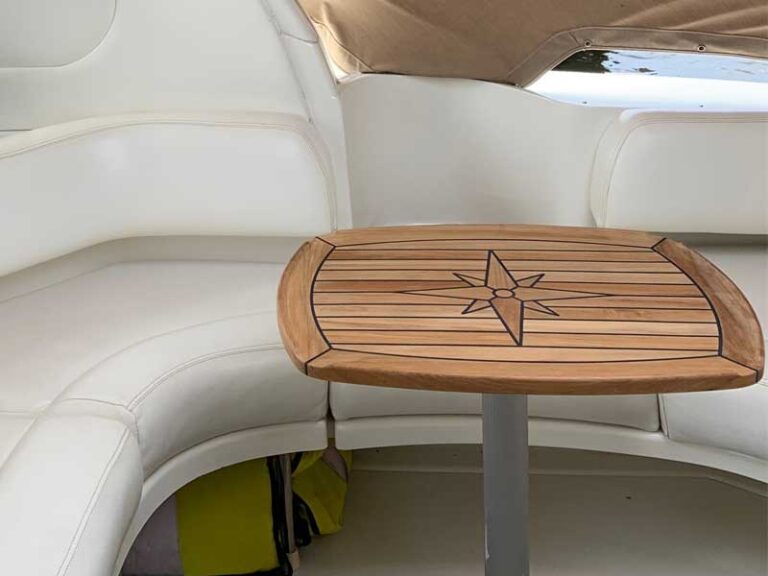 Teak Table, Barrel Shaped, Star Inlay - Teak Deck Company