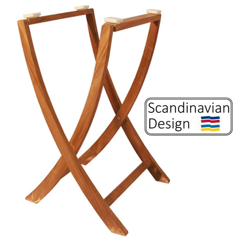 Teak Table Legs, Folding - for use with fixed tables