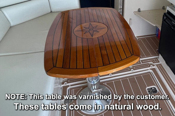 Teak Table, Folding, Star Inlay, Barrel Shaped - Image 5