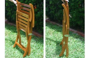 Small Gloss Teak Folding Chair