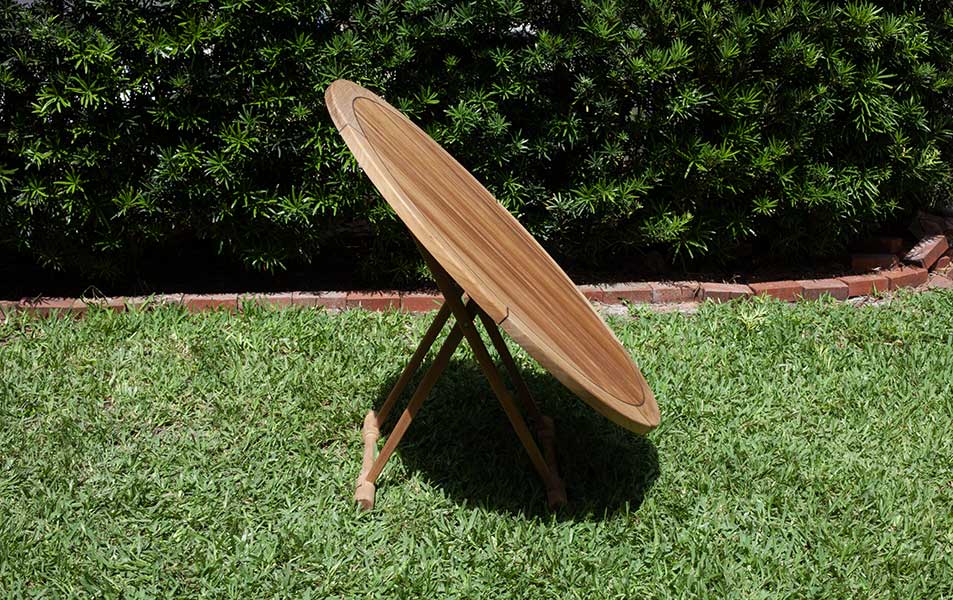 Teak Folding Table, Round - Image 5