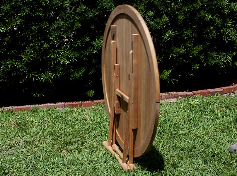 Teak Folding Table, Round - Image 6
