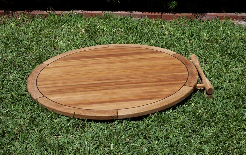 Teak Folding Table, Round - Image 7