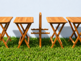 Teak Table Set & Holder